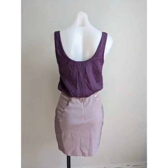 Alice + Olivia Womens Sz 4 Combo Top Pencil Skirt Dress Purple Pink Sleeveless - Picture 6 of 11